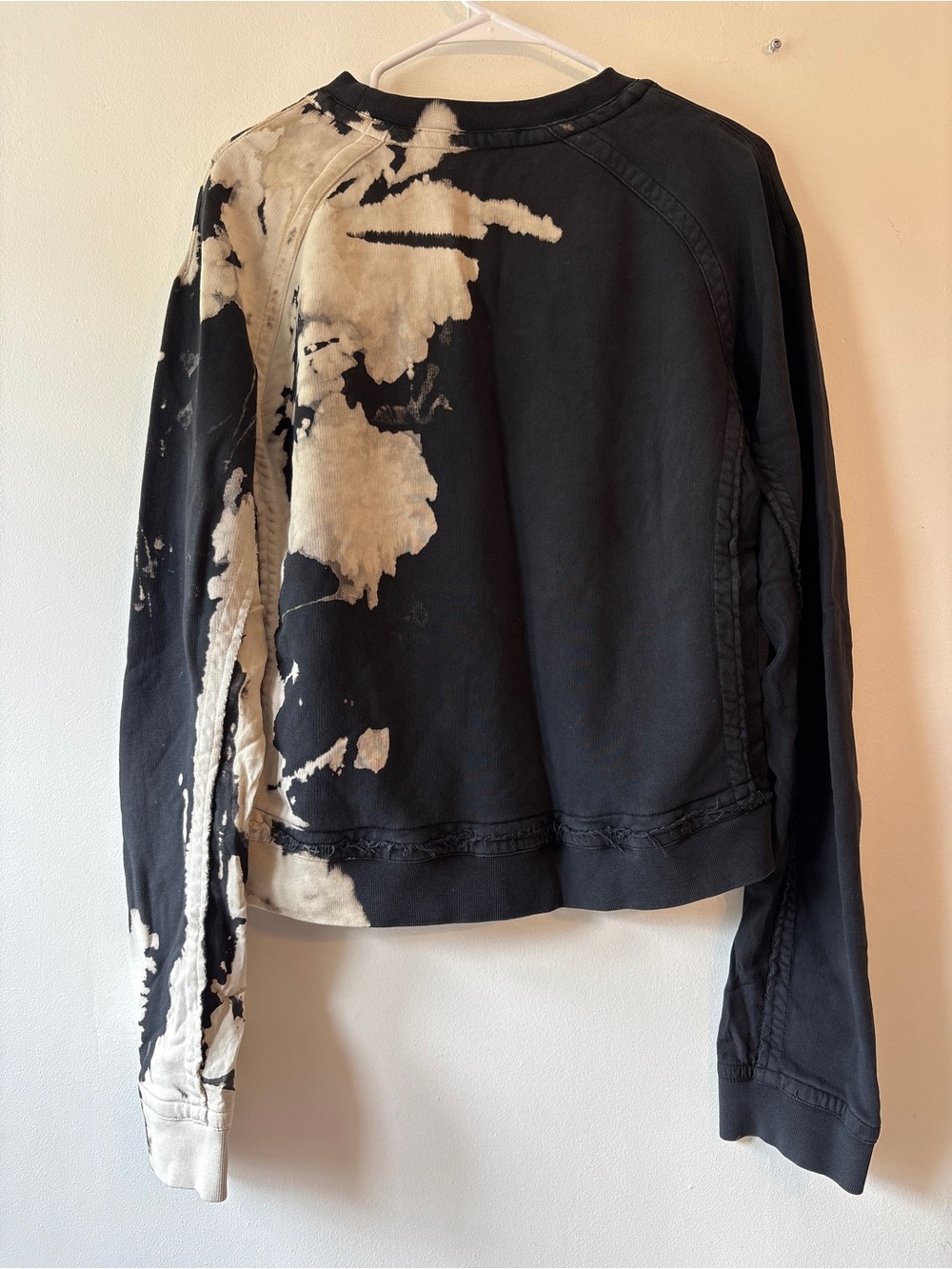 Haider Ackermann Sweatshirt Black & Cream Tie Dye Distressed Designer Size S - Picture 7 of 9